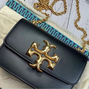 TORY BURCH SMALL ELEANOR CONVERTIBLE BAG BLACK/GOLD